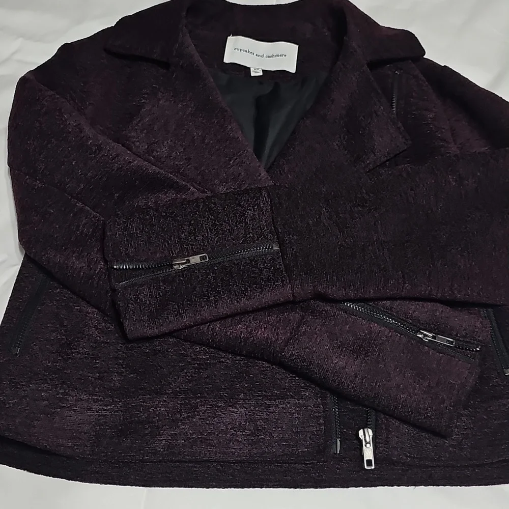 Cupcakes And Cashmere Purple Moto Jacket